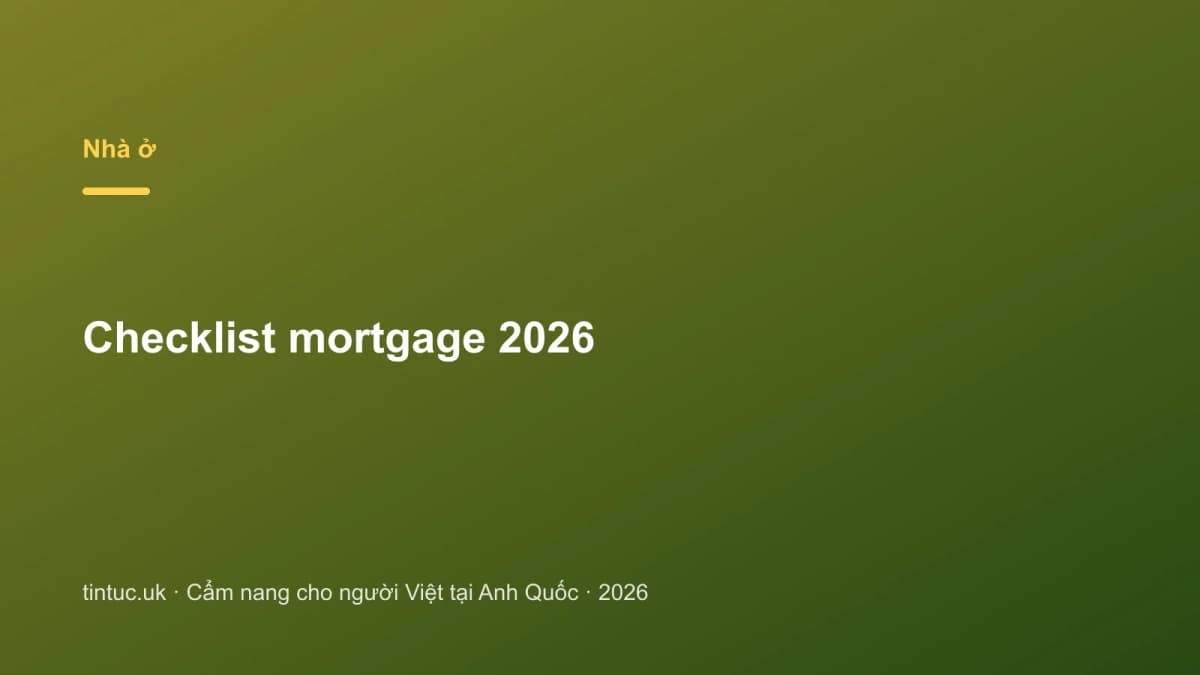 Checklist Mortgage 2026
