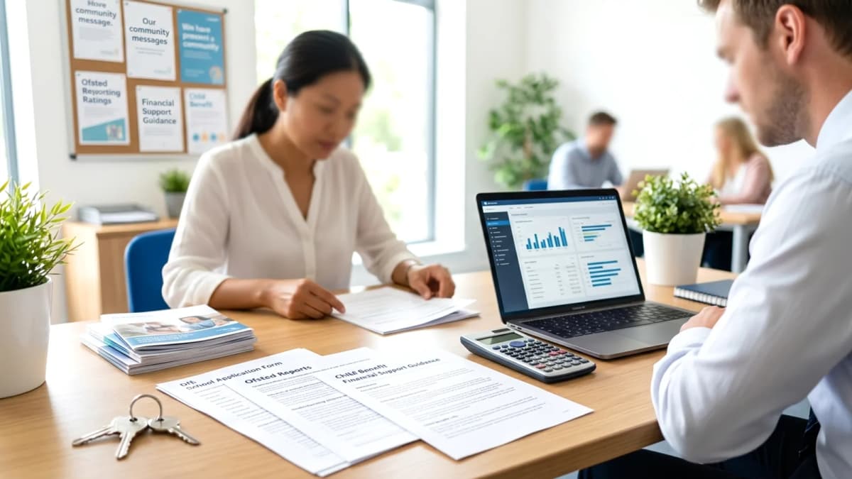 Bộ Giáo dục Anh (DfE) và trường học cho con: xin school place, Ofsted, hỗ trợ tiền — từ nursery đến đại học
