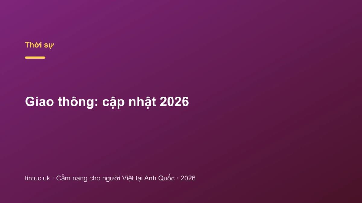 Giao thông: Cập nhật 2026