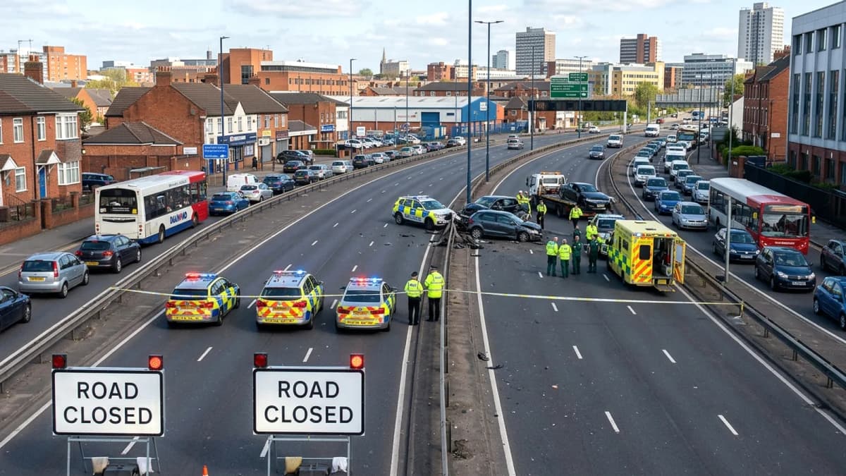 Birmingham: Tuyến đường vành đai nội đô A4540 bị đóng cửa sau tai nạn