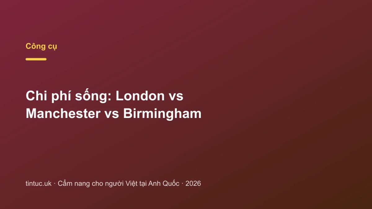 Chi phí sống: London vs Manchester vs Birmingham