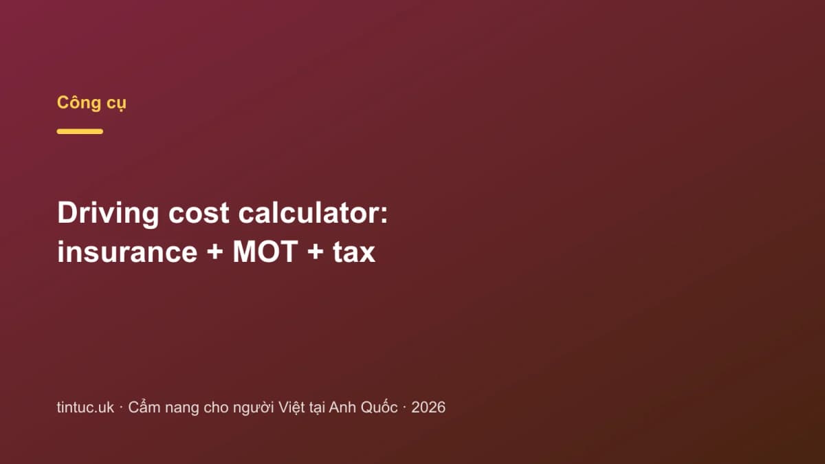 Driving cost calculator: Insurance + MOT + tax